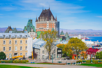 Cityscape view of Old Quebec City in Autumn
