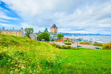 Cityscape view of Old Quebec City in Summer