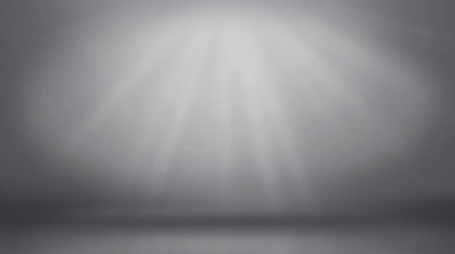 Abstract studio background gradient silver gray wall in empty room template