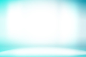 Blue gradient wall abstract background. studio interior empty room
