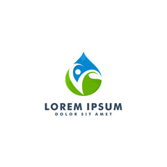 Abstract people logo template, Natural health icon design - vector illustration