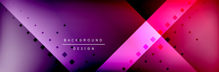 Abstract background - squares and lines composition created with lights and shadows. Technology or business digital template