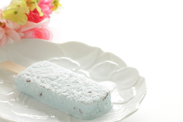 Mint and chocolate chips ice candy for summer image