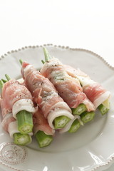 Prepared Okra and pork ready for cooking