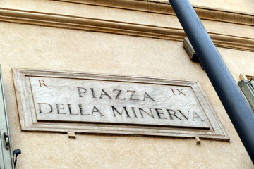 Naklejka premium nomi delle strade e piazze di roma,italia