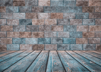 room with brick wall