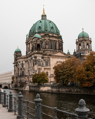 Gazing up at the enormous Berlin Cathedral in the heart of the city. 