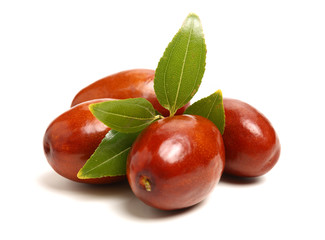 jujube or chinese date on white background