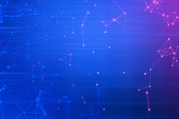 abstract futuristic universe cyber network server online, background illustration 3d rendering, ai cloud storage, technology robotic and system, atom cell plexus and science