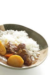 Japanese curry rice, potato and beef 