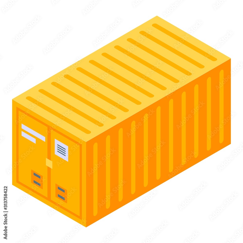 Poster cargo container icon. isometric of cargo container vector icon for web design isolated on white back