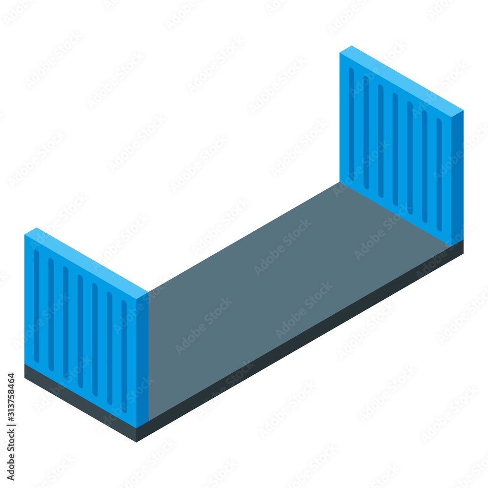 Poster cargo container construction icon. isometric of cargo container construction vector icon for web des
