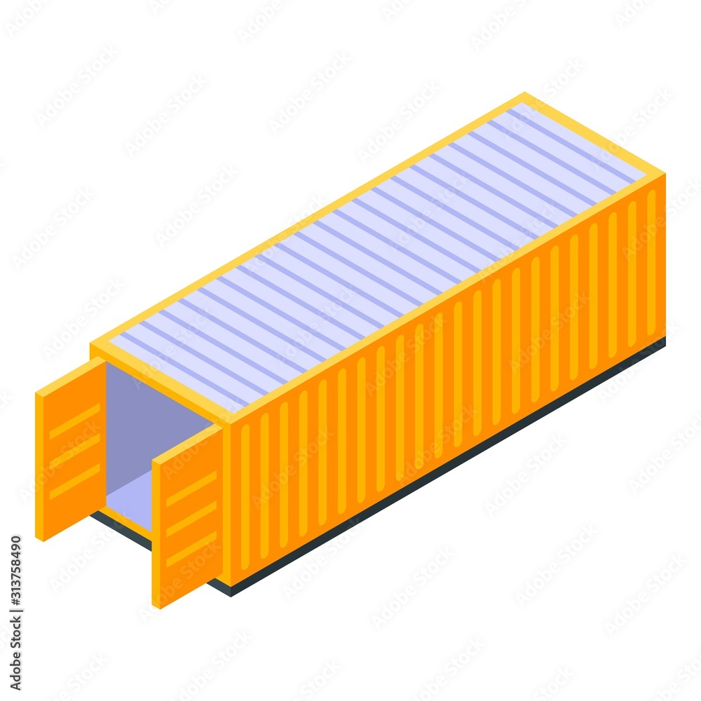 Poster ship cargo container icon. isometric of ship cargo container vector icon for web design isolated on 