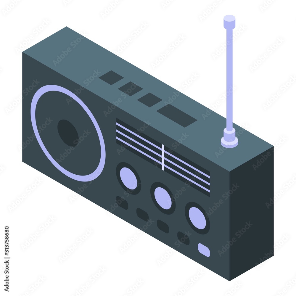 Aufkleber speaker radio icon. isometric of speaker radio vector icon for web design isolated on white backgrou