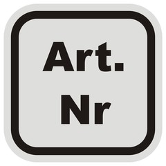 Article number, business vector icon, black and gray frame