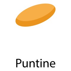Puntine pasta icon. Isometric of puntine pasta vector icon for web design isolated on white background