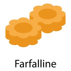 Farfalline pasta icon. Isometric of farfalline pasta vector icon for web design isolated on white background