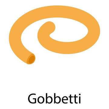 Gobbetti pasta icon. Isometric of gobbetti pasta vector icon for web design isolated on white background