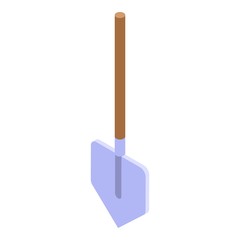 Shovel icon. Isometric of shovel vector icon for web design isolated on white background