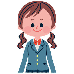 笑っている女子学生のイラスト