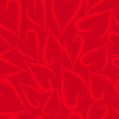 Seamless pattern - hearts on a red background. Valentine's day background. Vector illustration.