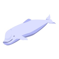 White whale icon. Isometric of white whale vector icon for web design isolated on white background