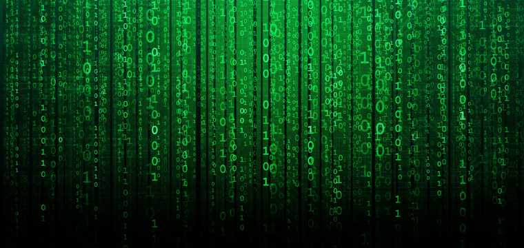 Abstract digital background with binary code. Hackers, darknet, virtual reality and science fiction.
