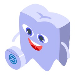 Fototapeta premium Floss box icon. Isometric of floss box vector icon for web design isolated on white background