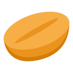Half peanut icon. Isometric of half peanut vector icon for web design isolated on white background