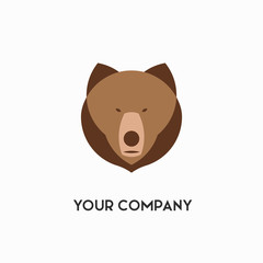 Bear head, Logo, Mascot, Emblem. Vector Illustration.