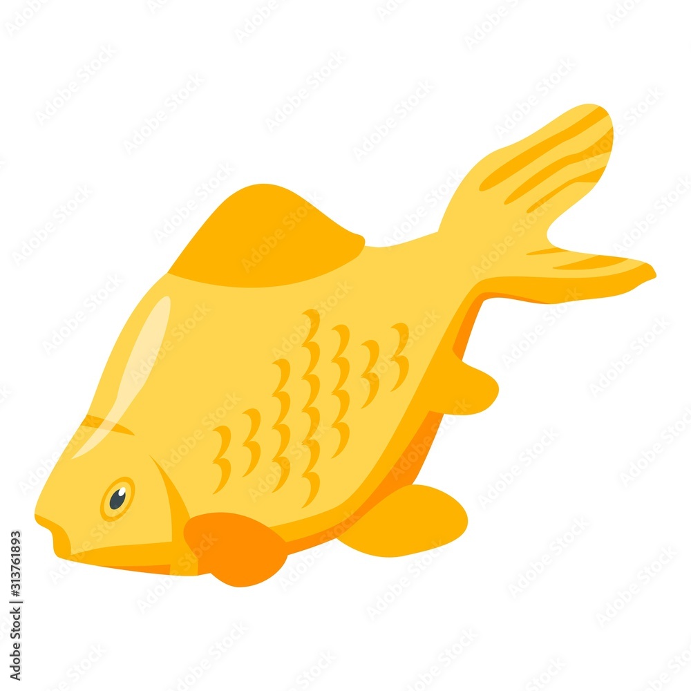 Poster big goldfish icon. isometric of big goldfish vector icon for web design isolated on white background
