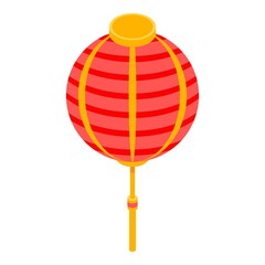Spherical paper lantern icon. Isometric of spherical paper lantern vector icon for web design isolated on white background