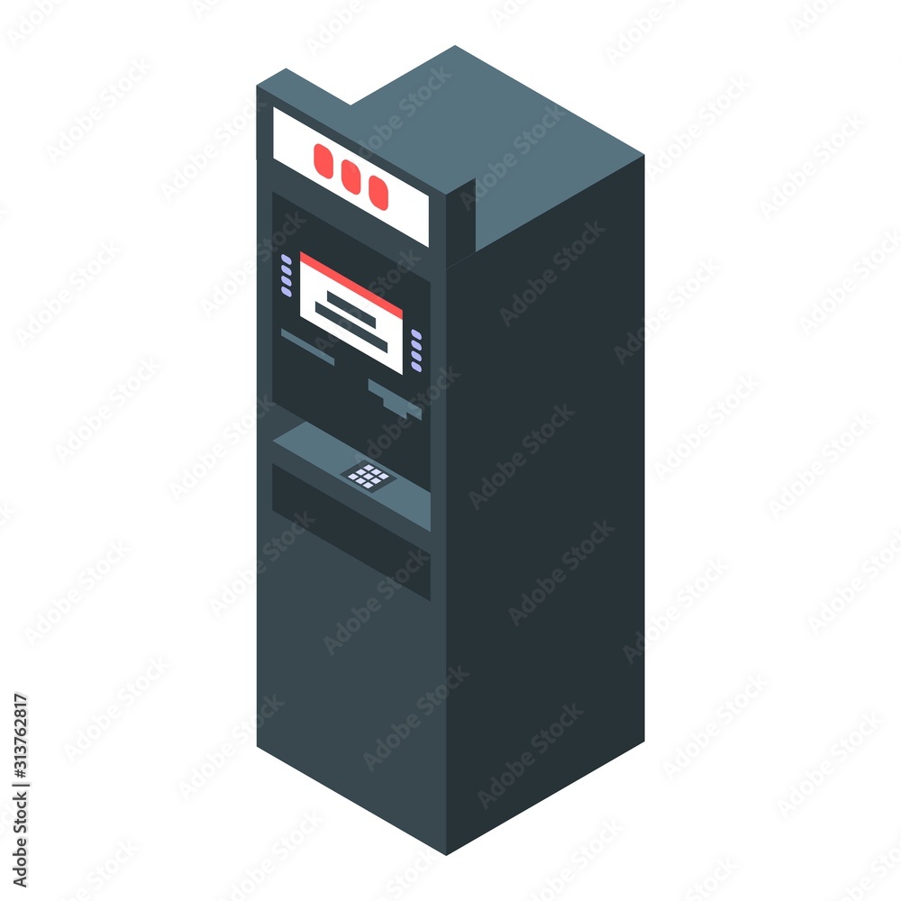 Poster classic atm icon. isometric of classic atm vector icon for web design isolated on white background
