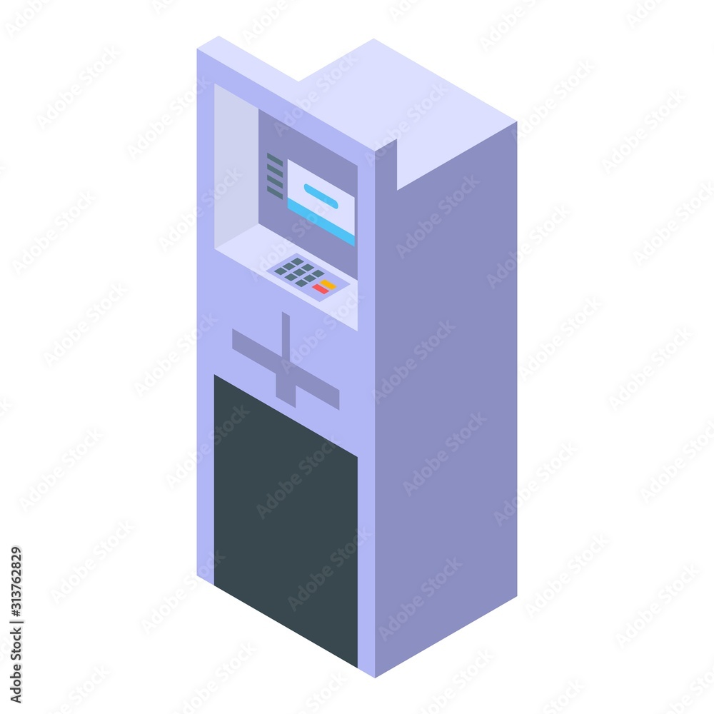 Aufkleber standard atm icon. isometric of standard atm vector icon for web design isolated on white background