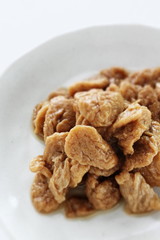 Chinese food, deep fried tofu simmered for vegetarian food 
