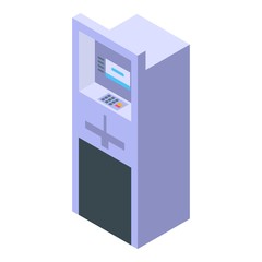 Standard ATM icon. Isometric of standard ATM vector icon for web design isolated on white background