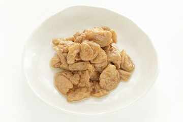 Chinese food, deep fried tofu simmered for vegetarian food