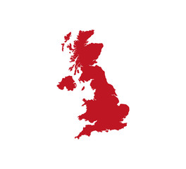 United Kingdom map on white background. Vector illustration.