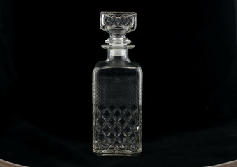 bottle on black background