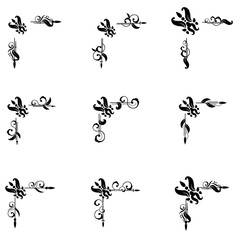 Text separator decoratice divider book typography ornament design elements vintage dividing shapes Border illustration