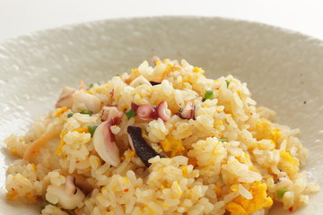 Thai cuisine, octopus and egg fried rice