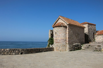 Fototapeta na wymiar Citadel in old town in Budva one of medieval cities on Adriatic sea, Montenegro