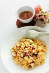 Thai cuisine, octopus and egg fried rice