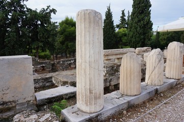 the old ruins in Athens