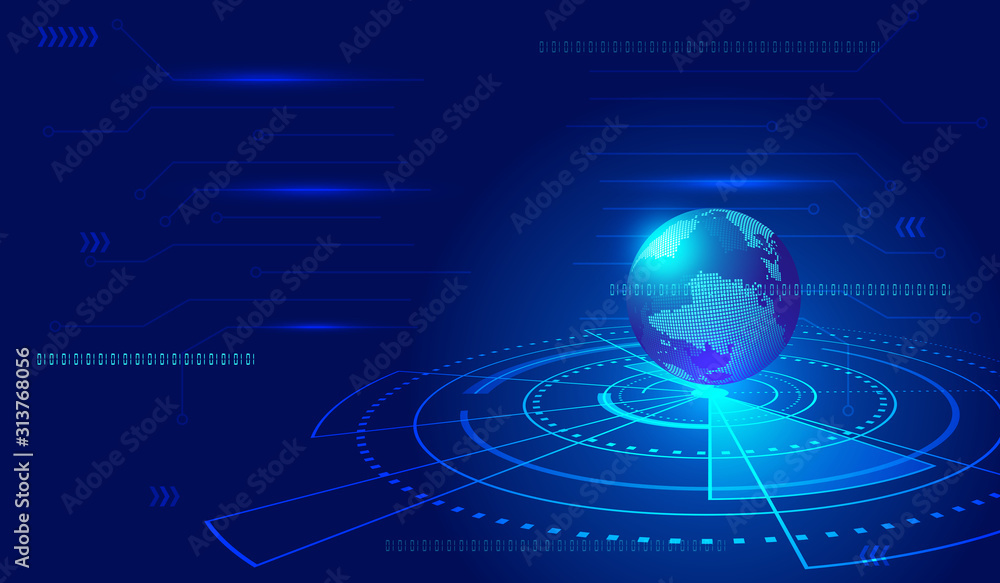 Poster the geoglobe composed of dots and lines, the creative background of international and global interne