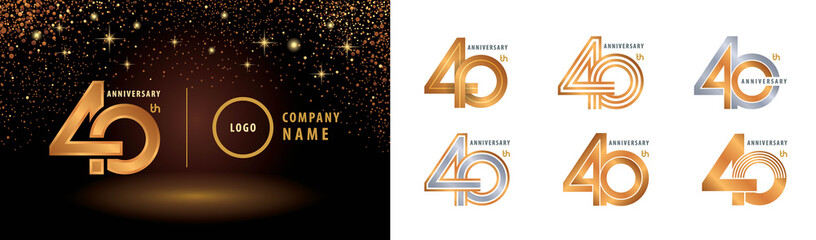 Set of 40th Anniversary logotype design
