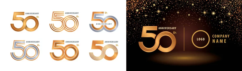 Foto op Canvas Set of 50th Anniversary logotype design © Komate