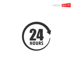 24 Hours Sign Icon Design Vector