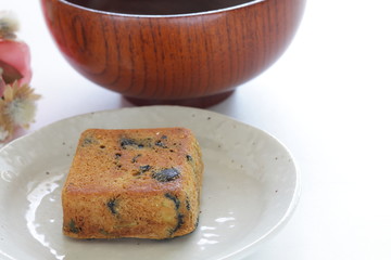 Japanese instant food, eggplant Miso soup
