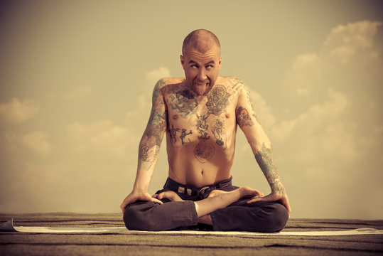 man in the Lotus position